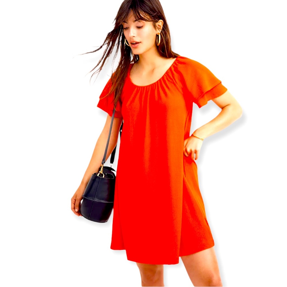 Texture & Thread Tiered-Sleeve Dress